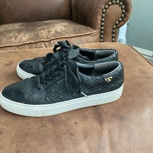 Tory Burch Bryant Sneakers- Black Quilted Leather
